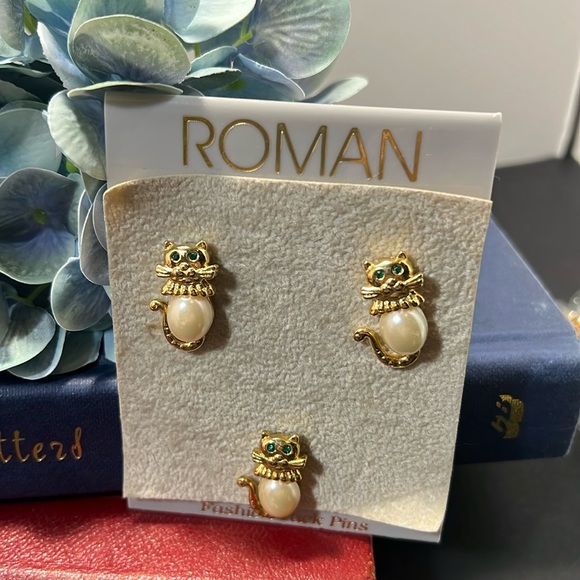 Vintage 3 Piece set of Kitten Cats Jewelry. WA293 - Picture 1 of 3